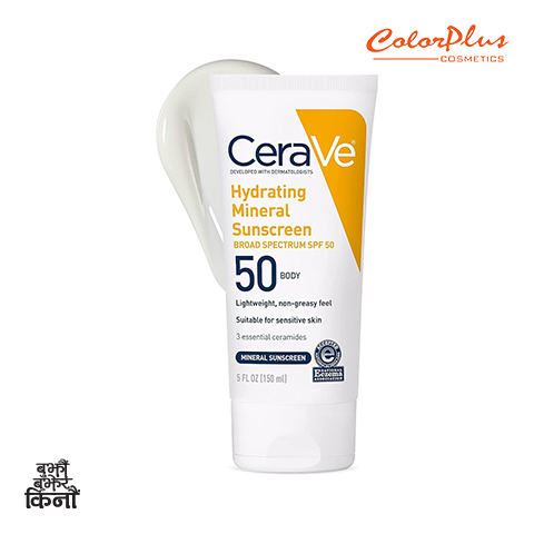 ColorPlus Cosmetics CeraVe Hydrating Mineral Sunscreen SPF 50 Body