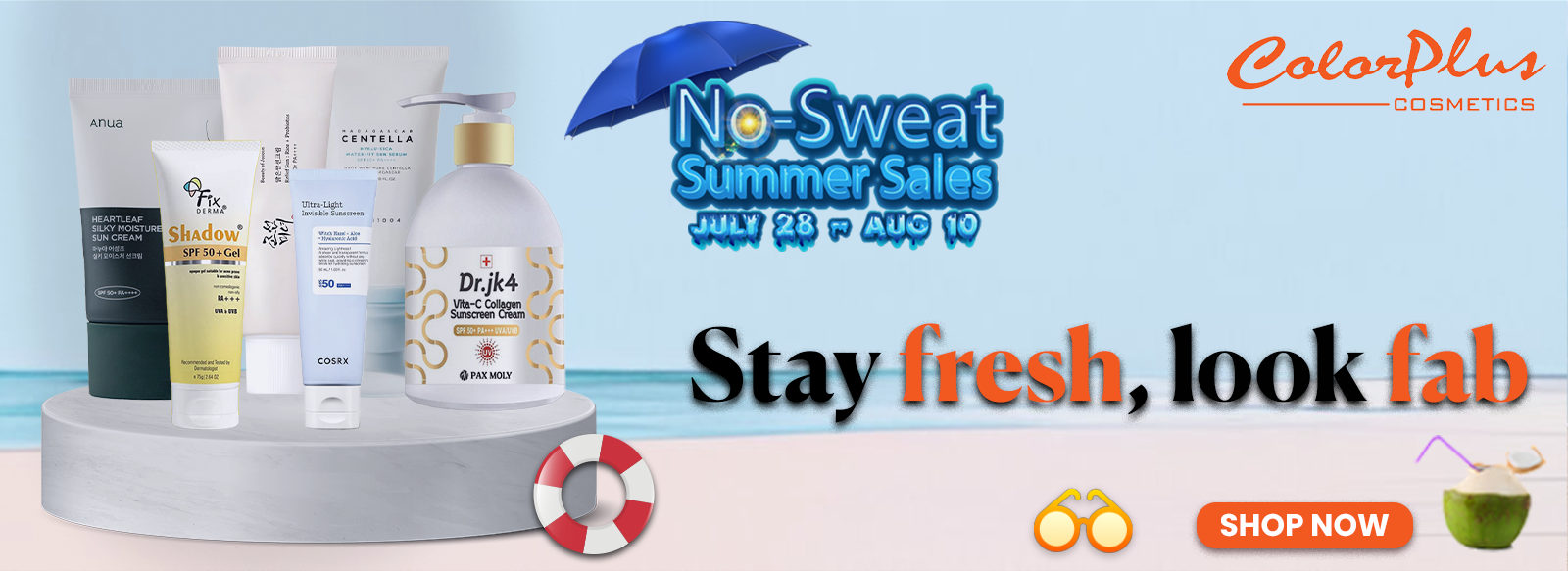 No Sweat Summer Sale Offer Website Banner 1